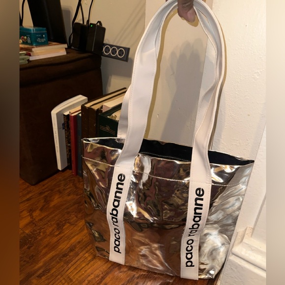 PACO RABANNE SILVER SPACE SHOPPING BAG/ TOTE - Picture 5 of 12